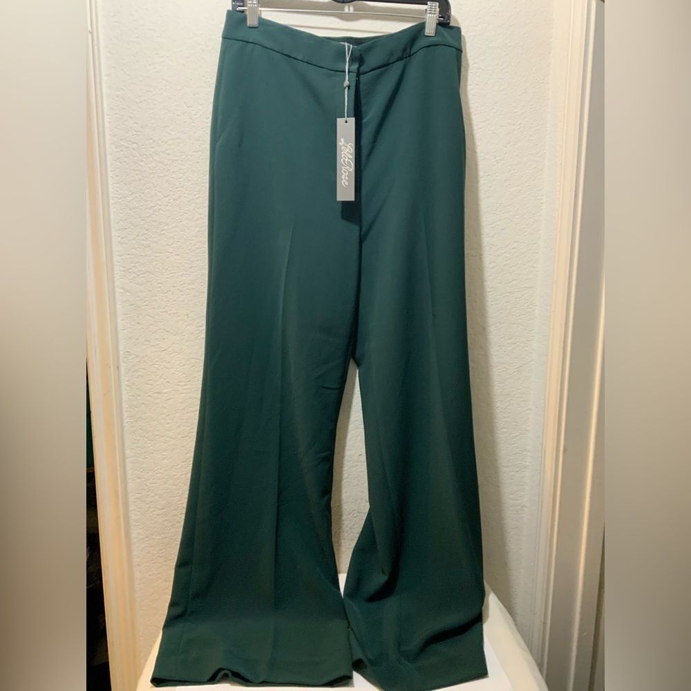 NWT Lela Rose maggie pants forest Wide Leg Dress Pants Size 12 US